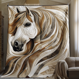 Cavallo Bianco Vibrante Coperta Trapuntata