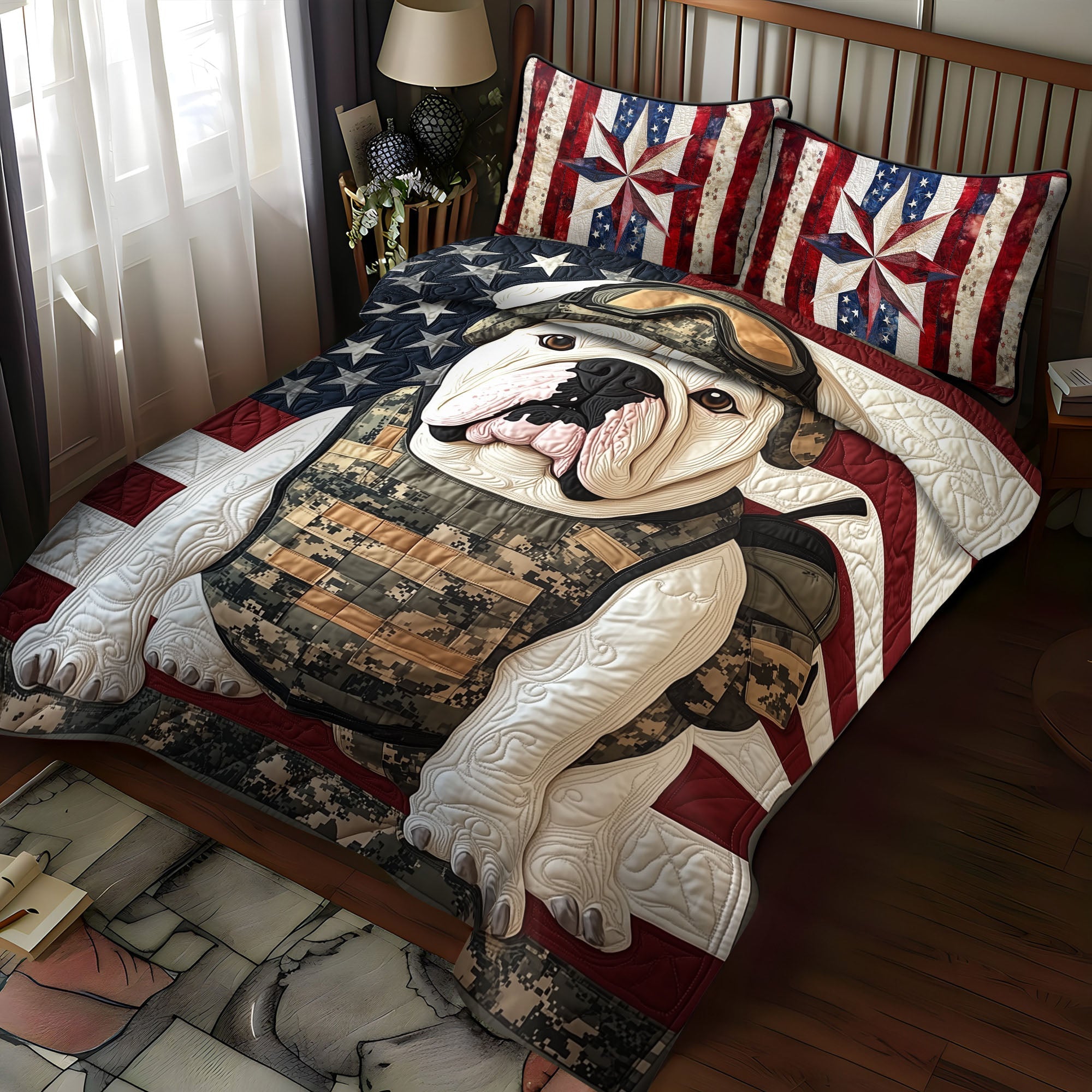 Set di Biancheria da Letto Trapuntata 3 Pezzi Victory Banner