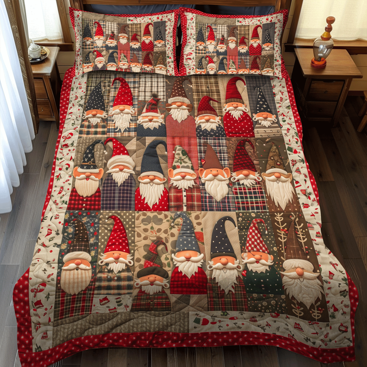 Set di Biancheria da Letto Trapuntata 3 Pezzi Gnomo Vintage