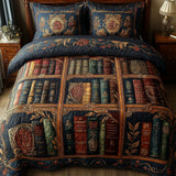 Set di Biancheria da Letto Trapuntata 3 Pezzi Eleganza Vintage della Libreria