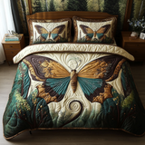 Set di Biancheria da Letto Trapuntata 3 Pezzi Eleganza Vintage della Farfalla