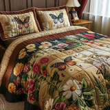 Set di Biancheria da Letto Trapuntata 3 Pezzi Magia Vintage della Farfalla