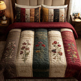 Set di Biancheria da Letto Trapuntata 3 Pezzi Giardino Vintage