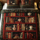 Set di Biancheria da Letto Trapuntata 3 Pezzi Lettura Vintage