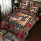 Set di Biancheria da Letto Trapuntata 3 Pezzi Rifugio Vintage del Cucito