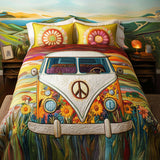 Set di Biancheria da Letto Trapuntata 3 Pezzi Viaggio Vintage del Furgone