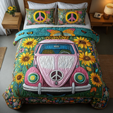 Set di Biancheria da Letto Trapuntata 3 Pezzi Ruote Vintage