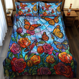 Set di Biancheria da Letto Trapuntata 3 Pezzi Farfalle Vivide della Monarca