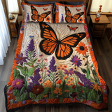 Set di Biancheria da Letto Trapuntata 3 Pezzi Farfalle Vivide della Monarca