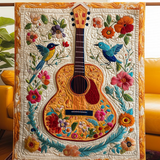 Chitarra dalla Melodia Vivida Quilt Artistico da Parete