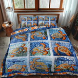 Set di Biancheria da Letto Trapuntata 3 Pezzi Tartarughe Vivide