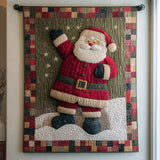 Babbo Natale che Saluta Coperta Trapuntata