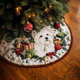 Sussurri del Westie Copri Base per Albero di Natale Trapuntato