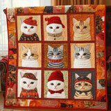 Felino Autunnale Fantasioso Coperta Trapuntata