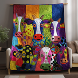Patchwork di Mucca Fantasioso Coperta Trapuntata