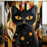 Gatto Nero Fantasioso Coperta Trapuntata