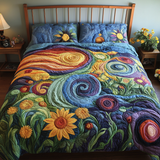 Set di Biancheria da Letto Trapuntata 3 Pezzi Giardino Stravagante