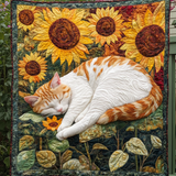 Gattino tra i Girasoli Fantasioso Coperta Trapuntata