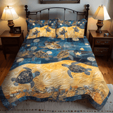 Set di Biancheria da Letto Trapuntata 3 Pezzi Mare Stravagante della Tartaruga