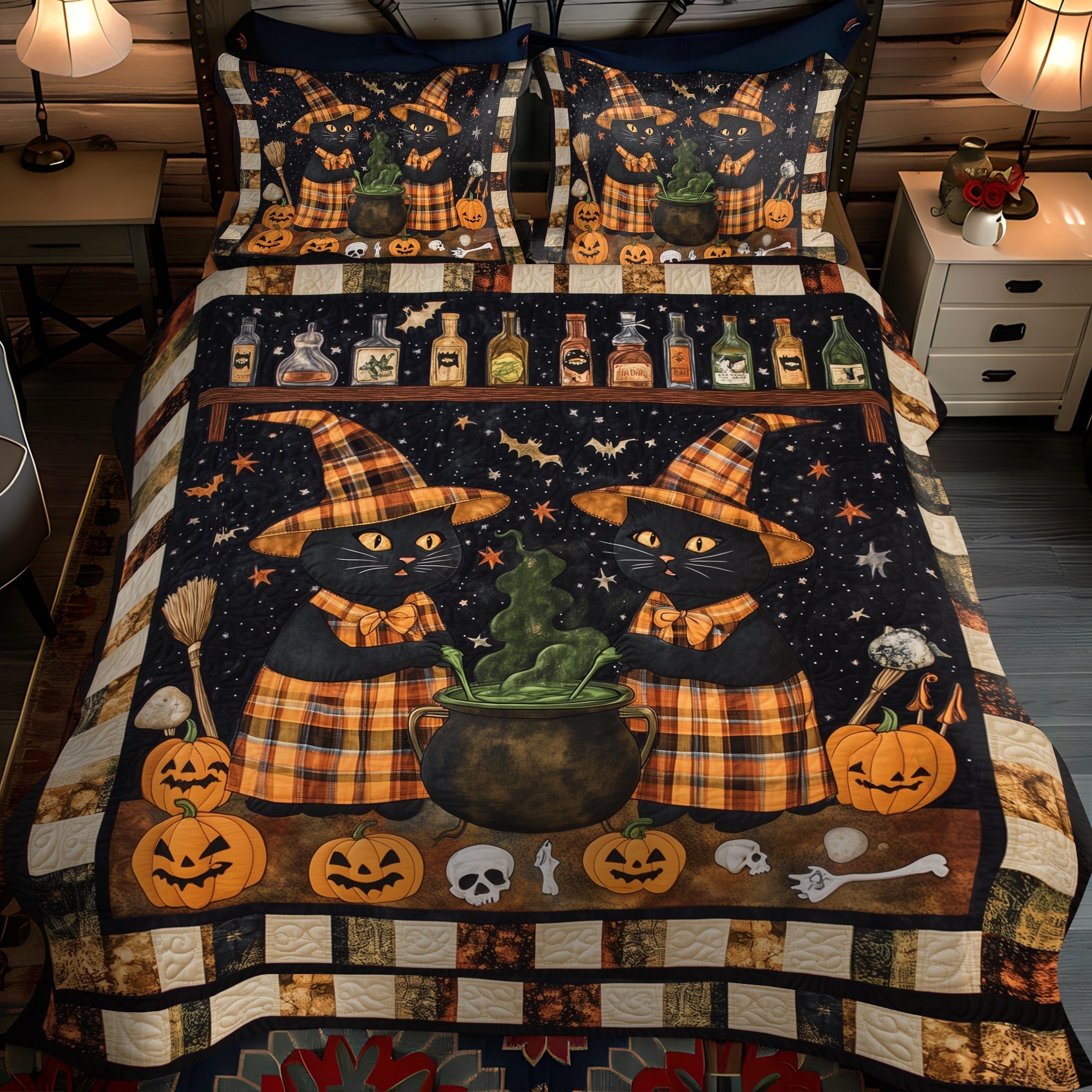 Set di Biancheria da Letto Trapuntata 3 Pezzi Magia del Baffo