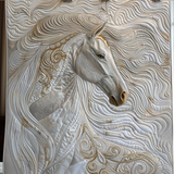 Tranquillità del Cavallo Bianco Coperta Trapuntata