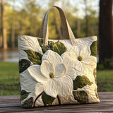 Magnolia Bianca Borsa Tote Trapuntata
