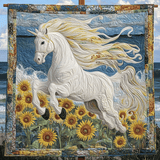 Corridore del Vento Bianco Quilt Artistico da Parete