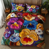 Set di Biancheria da Letto Trapuntata 3 Pezzi Selvaggio Fioritura