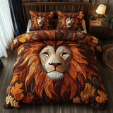 Set di Biancheria da Letto Trapuntata 3 Pezzi Leone Selvaggio