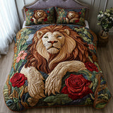 Set di Biancheria da Letto Trapuntata 3 Pezzi Leone Selvaggio