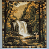 Cascata della Natura Selvaggia Quilt Artistico da Parete