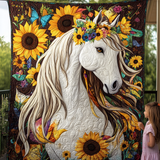 Galoppo tra i Fiori di Campo Quilt Artistico da Parete