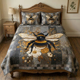 Set di Biancheria da Letto Trapuntata 3 Pezzi Miele del Fiore di Campo