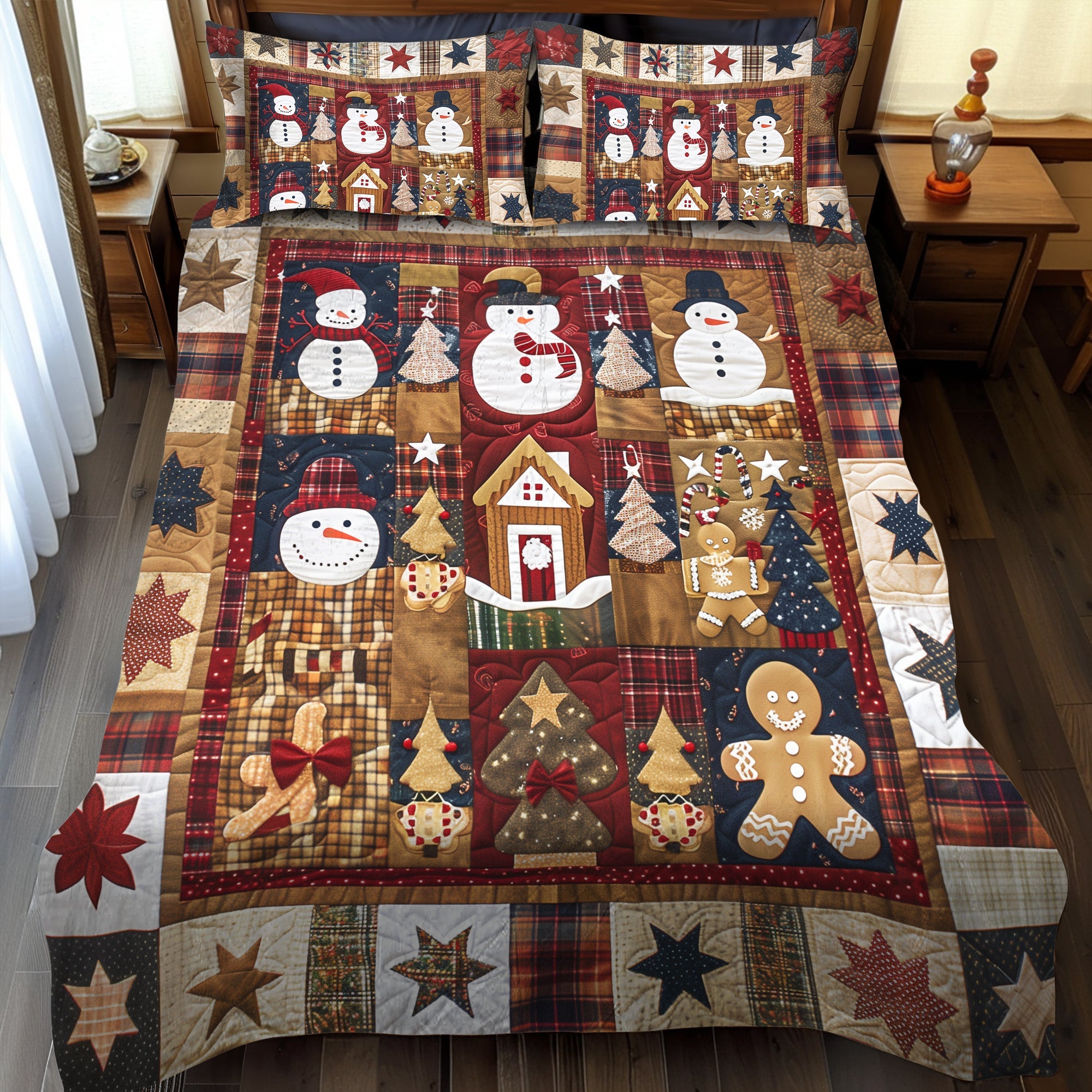 Set di Biancheria da Letto Trapuntata 3 Pezzi Beatitudine dell'Inverno