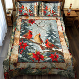 Set di Biancheria da Letto Trapuntata 3 Pezzi Cardinale dell'Inverno