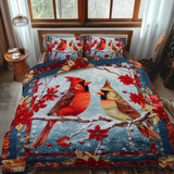 Set di Biancheria da Letto Trapuntata 3 Pezzi Amore dell'Inverno del Cardinale