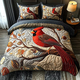 Set di Biancheria da Letto Trapuntata 3 Pezzi Cardinale dell'Inverno