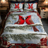 Set di Biancheria da Letto Trapuntata 3 Pezzi Beatitudine dell'Inverno del Cardinale