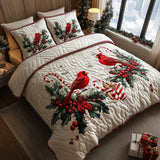 Set di Biancheria da Letto Trapuntata 3 Pezzi Cardinali dell'Inverno