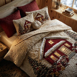 Set di Biancheria da Letto Trapuntata 3 Pezzi Cottage dell'Inverno