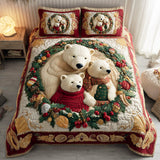 Set di Biancheria da Letto Trapuntata 3 Pezzi Orso dell'Inverno del Raduno