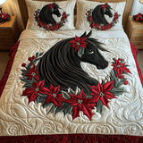 Set di Biancheria da Letto Trapuntata 3 Pezzi Sogni dell'Inverno del Cavallo