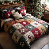 Set di Biancheria da Letto Trapuntata 3 Pezzi Zampe dell'Inverno