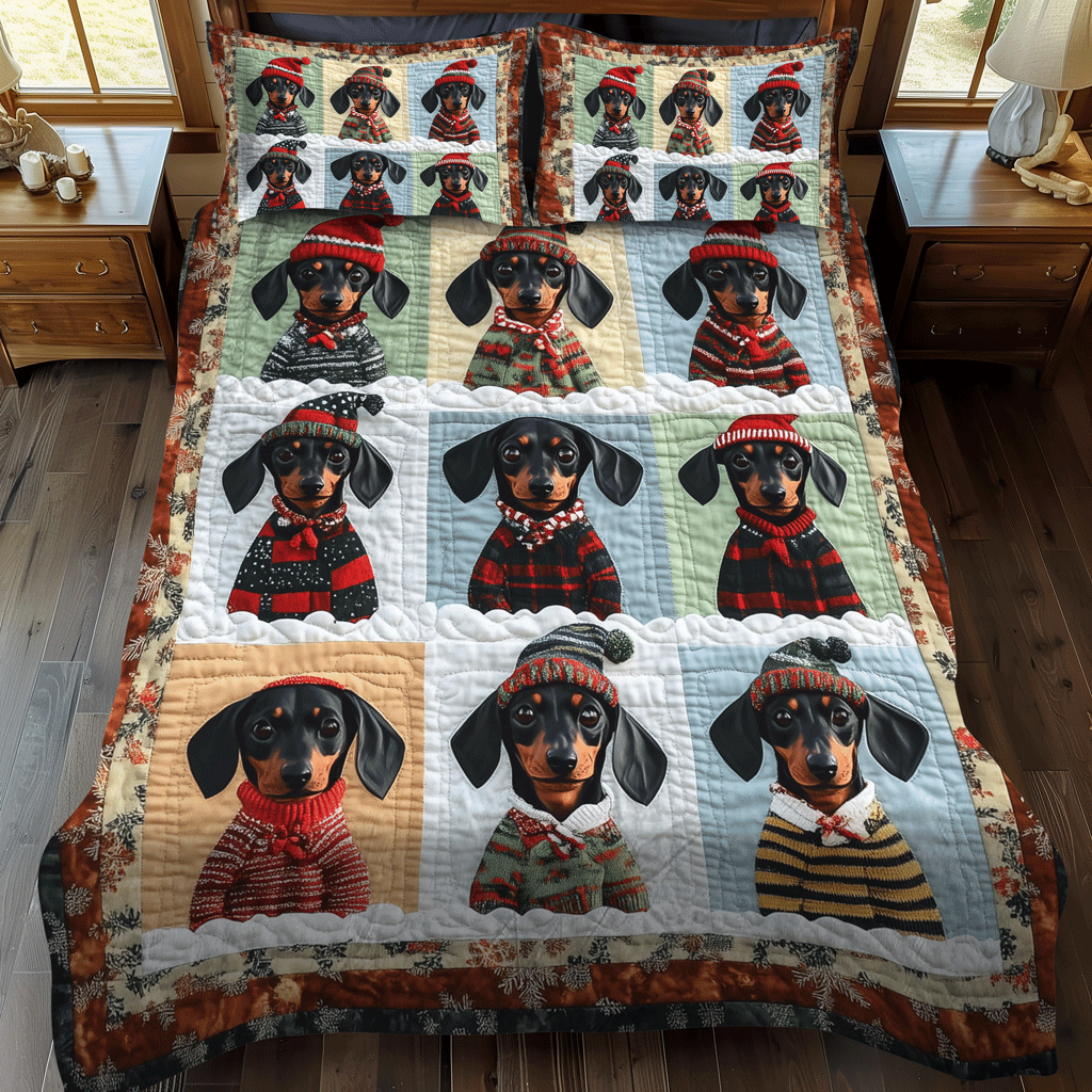 Set di Biancheria da Letto Trapuntata 3 Pezzi Cuccioli dell'Inverno