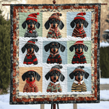 Cuccioli d'Inverno Quilt Artistico da Parete