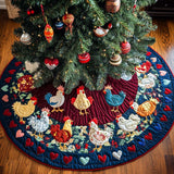 Winter Roosters Christmas Quilted Tree Skirt NCU0NT2090
