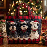 Parata di Schnauzer d'Inverno Borsa Tote Trapuntata