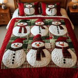 Set di Biancheria da Letto Trapuntata 3 Pezzi Gioia dell'Inverno del Pupazzo di Neve