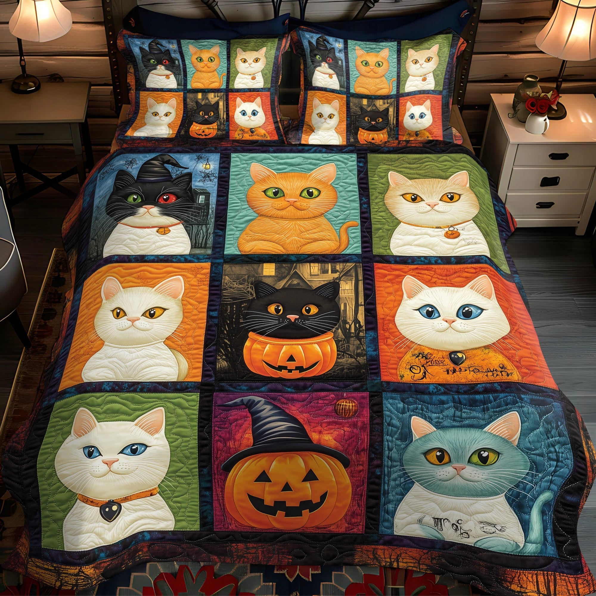 Set di Biancheria da Letto Trapuntata 3 Pezzi Baffi di Witchy