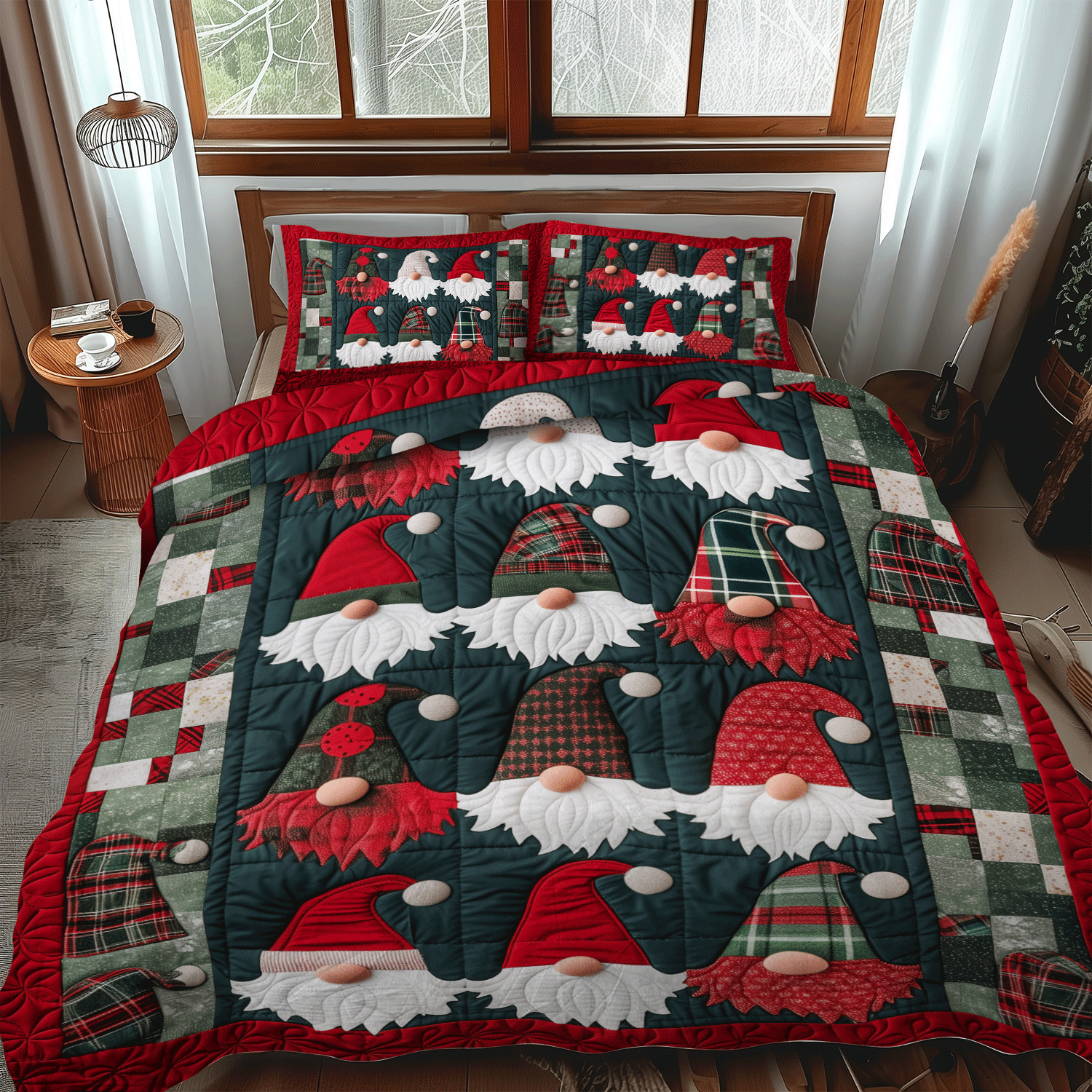 Set di Biancheria da Letto Trapuntata 3 Pezzi Gnomo del Bosco